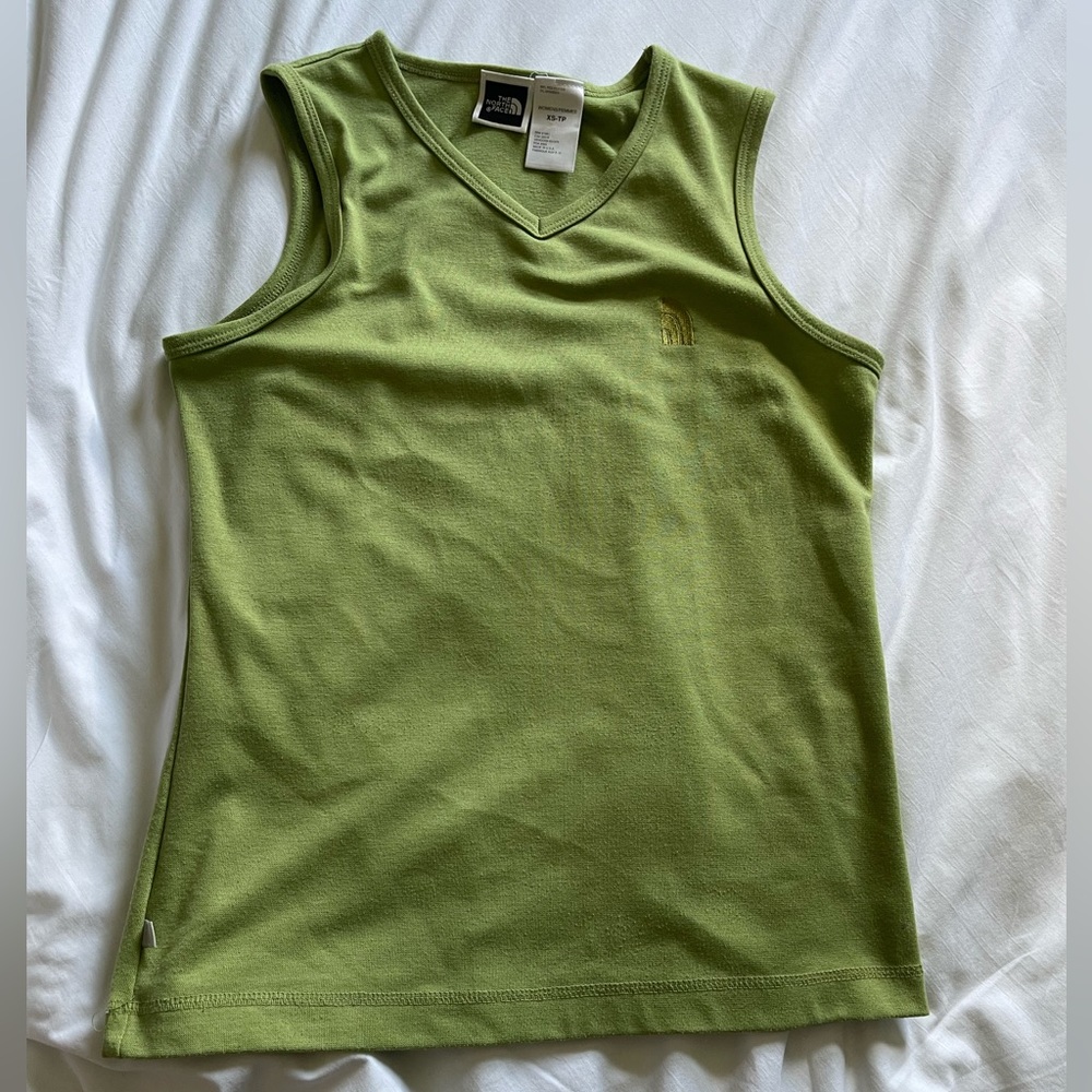 Green North Face Tank top
